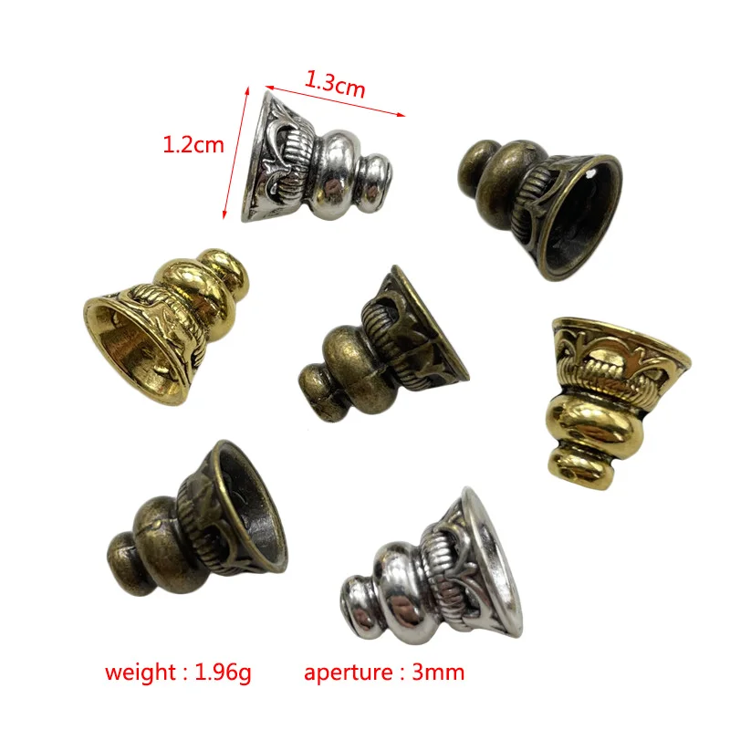 12*13mm Ancient Sier 15pcs Gold Bronze Threaded Horn Shaped Spacer Bead Cap Making Jewelry Connector DIY Alloy Accessorie Find smile 12*13mm