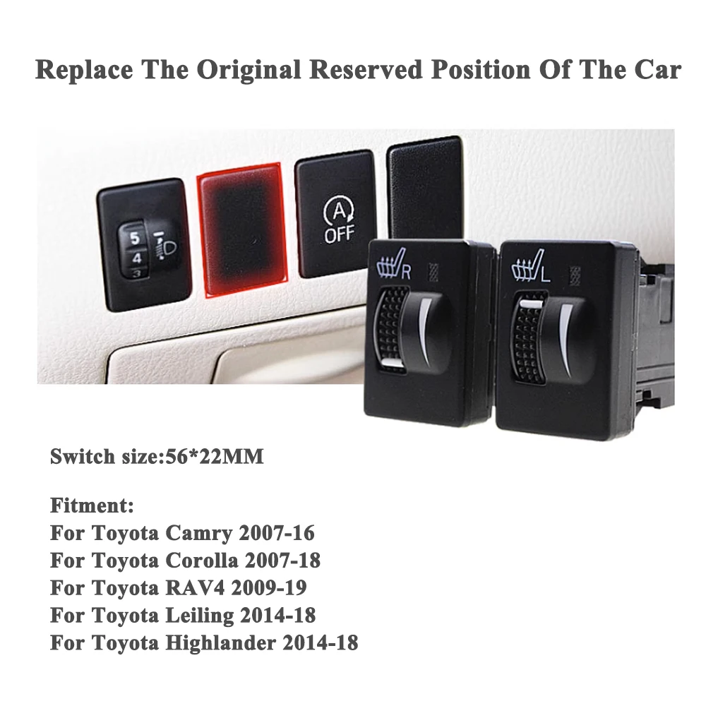 Dual Heater Seat Car Control Switch System 12V Auto Heating Switch Replace Original Reserved Fit for Toyota Camry Corolla RVA4 smile
