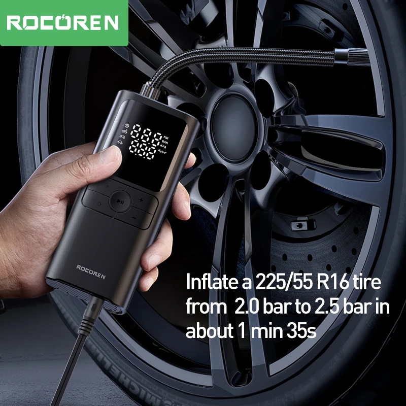Rocoren Car Compressor Air Pump Display Portable Iator 12V High Pressure Auto Tyre Iatable For 2025 Car new Boat Motorcycles Bike