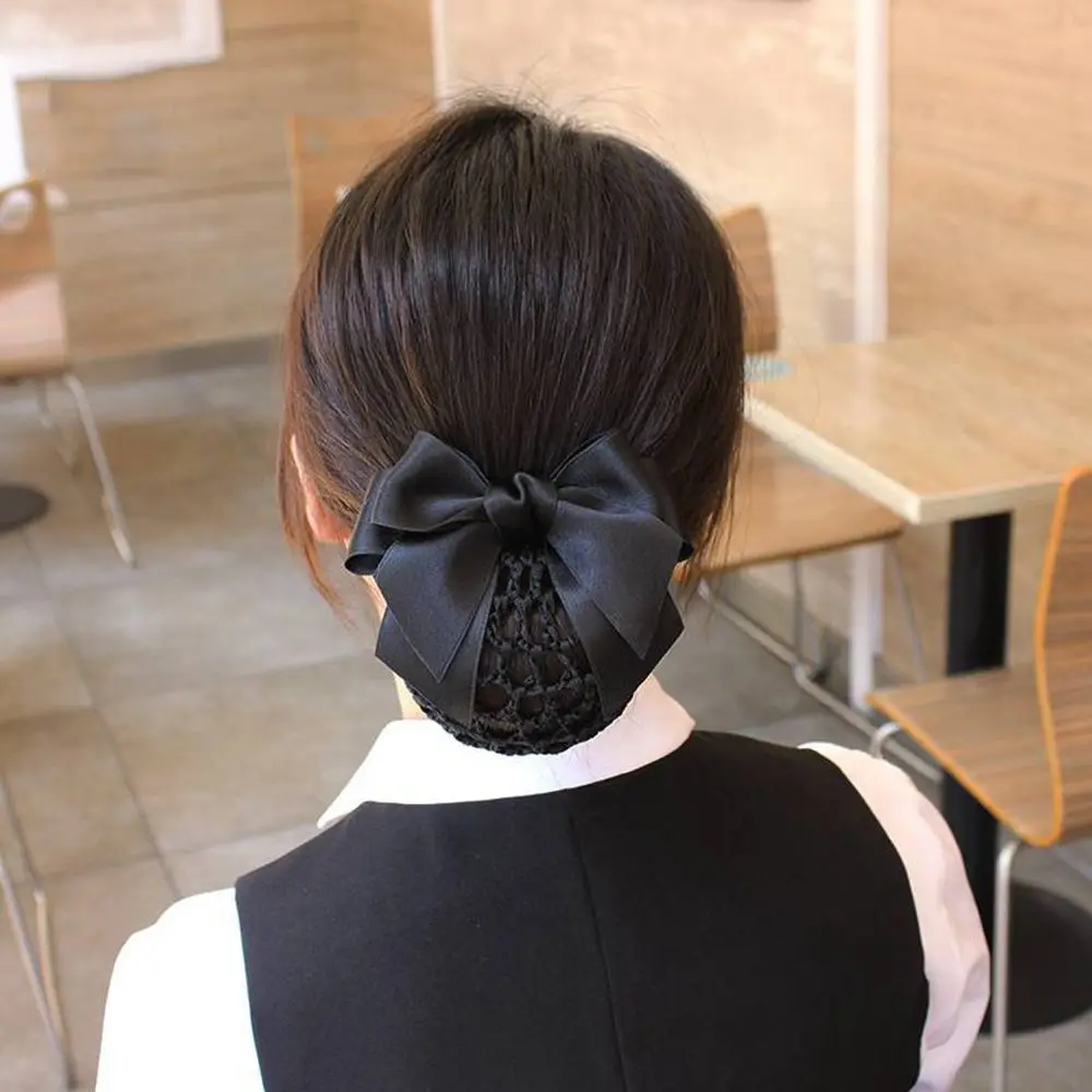 Vintage Sweet new Female Headwear Nurse Hotel Ponytail Clip Korean Bun Snood Hairgrips Cover 2025 Net Women Spring Clip