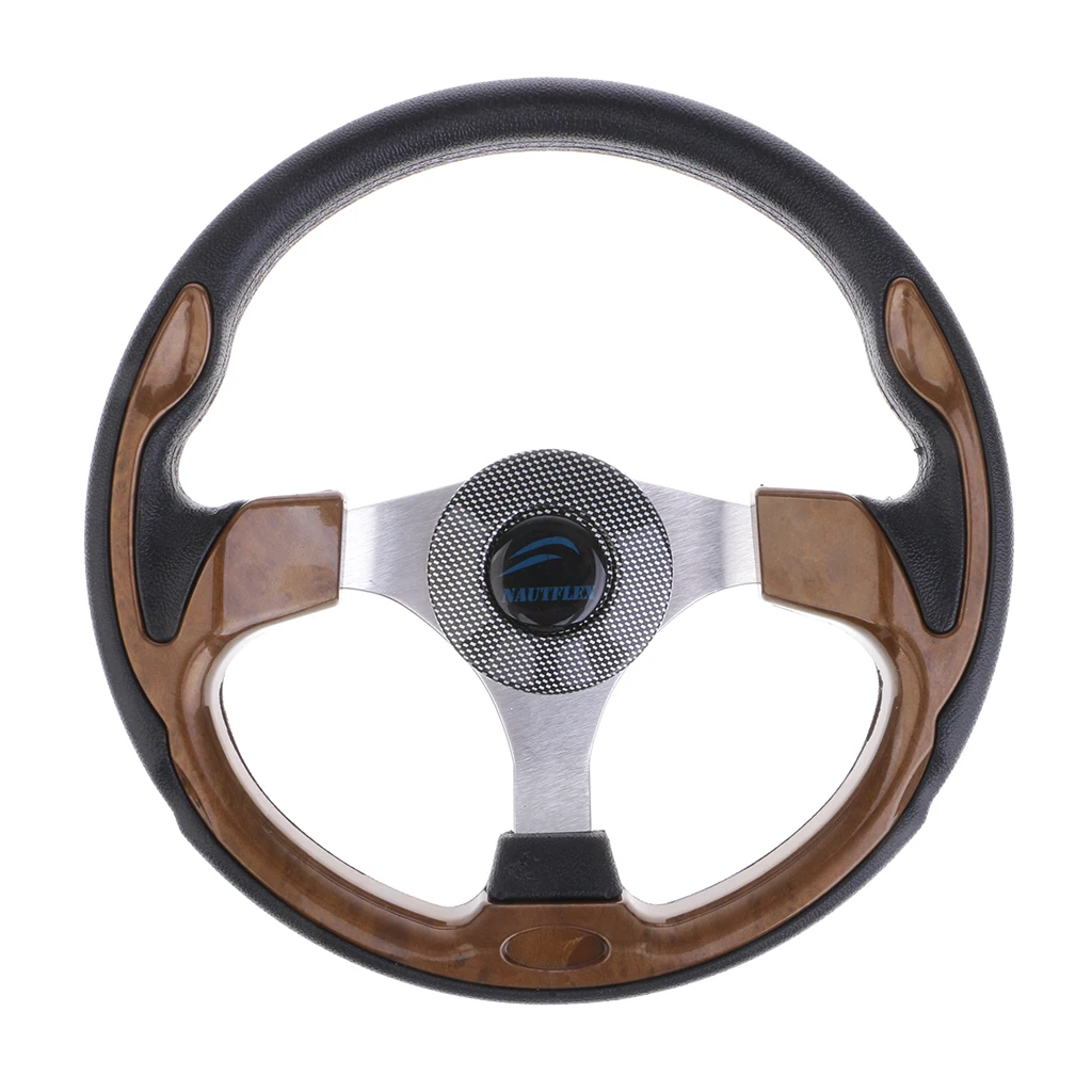 Marine Boat Non-directional 3 Spoke steering wheel 12.6' 320mm Steering Wheel Fits 3/4' Tapered Key Adapter Boat Accessories