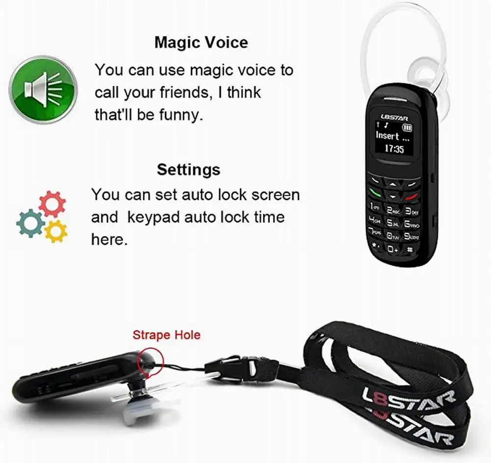 Durable L8Star Mini Phone Unlock Gtstar BM70 BM70 BM70 Magic Voice GSM Cellphone Bluetooth Dialer Mobile Headphone With MP3