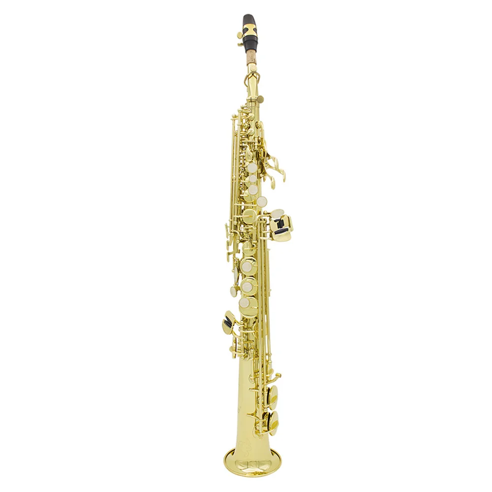 Straight Bb Soprano Saxophone Brass Silver Plated B Flat Sax High Quality Woodwind Instrument With Case Reeds Gloves Accessories