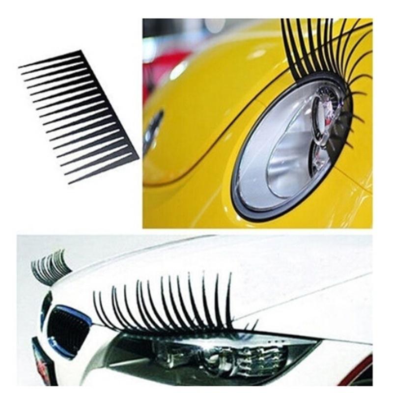 2PC Headlight Black Eyelash Sticker Car Eyelashes Car False Car Sticker Motorcycle Car Styling Accessories Automobiles