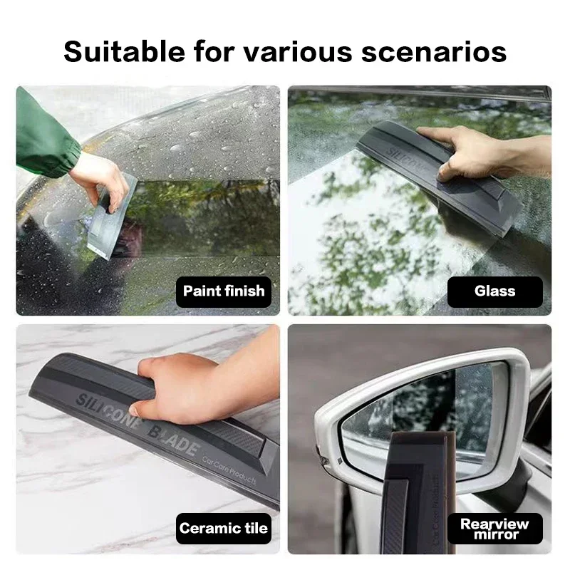 One-piece Molding Car Wash Silicone Wiper No 2025 Noise Clean Not Hurt The new Car Paint Soft Silicone Wiper Wrap Tool Car Accessories