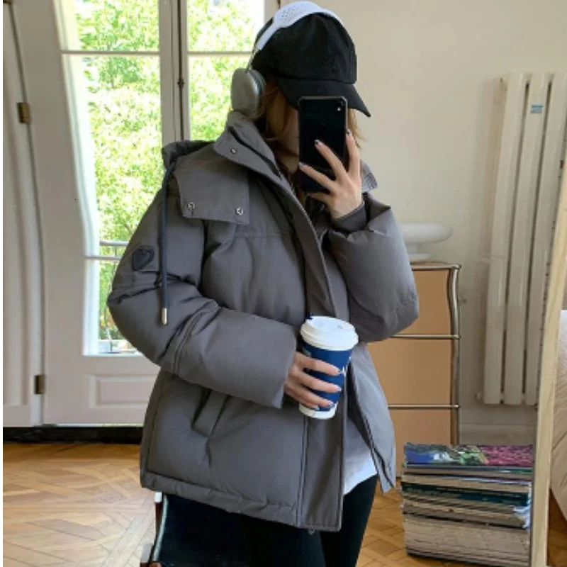 Womens jacket white down jacket fashionable jacket stand up collar solid windproof duck down womens down jacket winter brown short jacket 241108