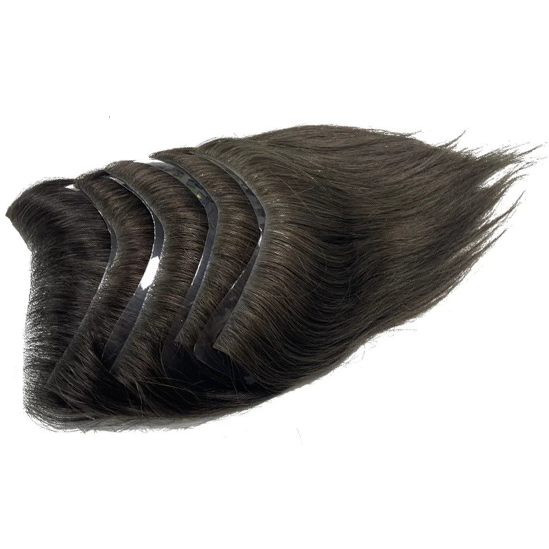 Invisible V Loop Human Hair Wigs 2.5x16 Colored V Front Men Toupee Mens Forehead Frontal Wig Thin Skin Pu Base V Style Hairline 241108