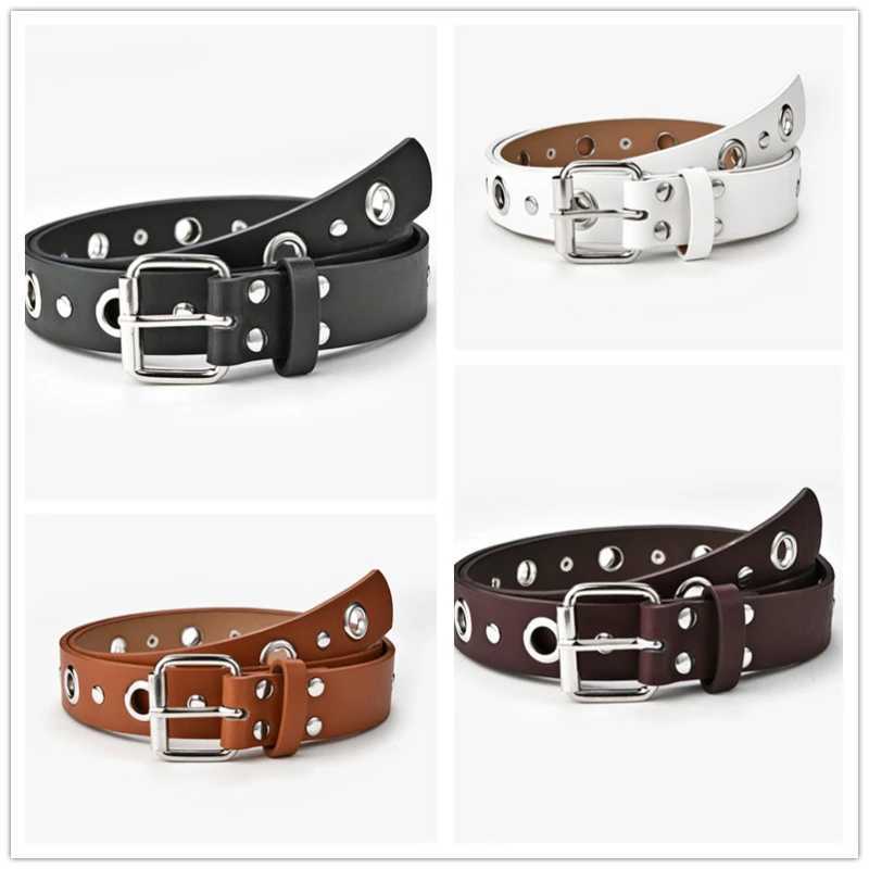 Hot selling fashionable alloy ribbon with hollow circular hole needle buckle jeans decoration womens retro clothing matching punk style X2411091