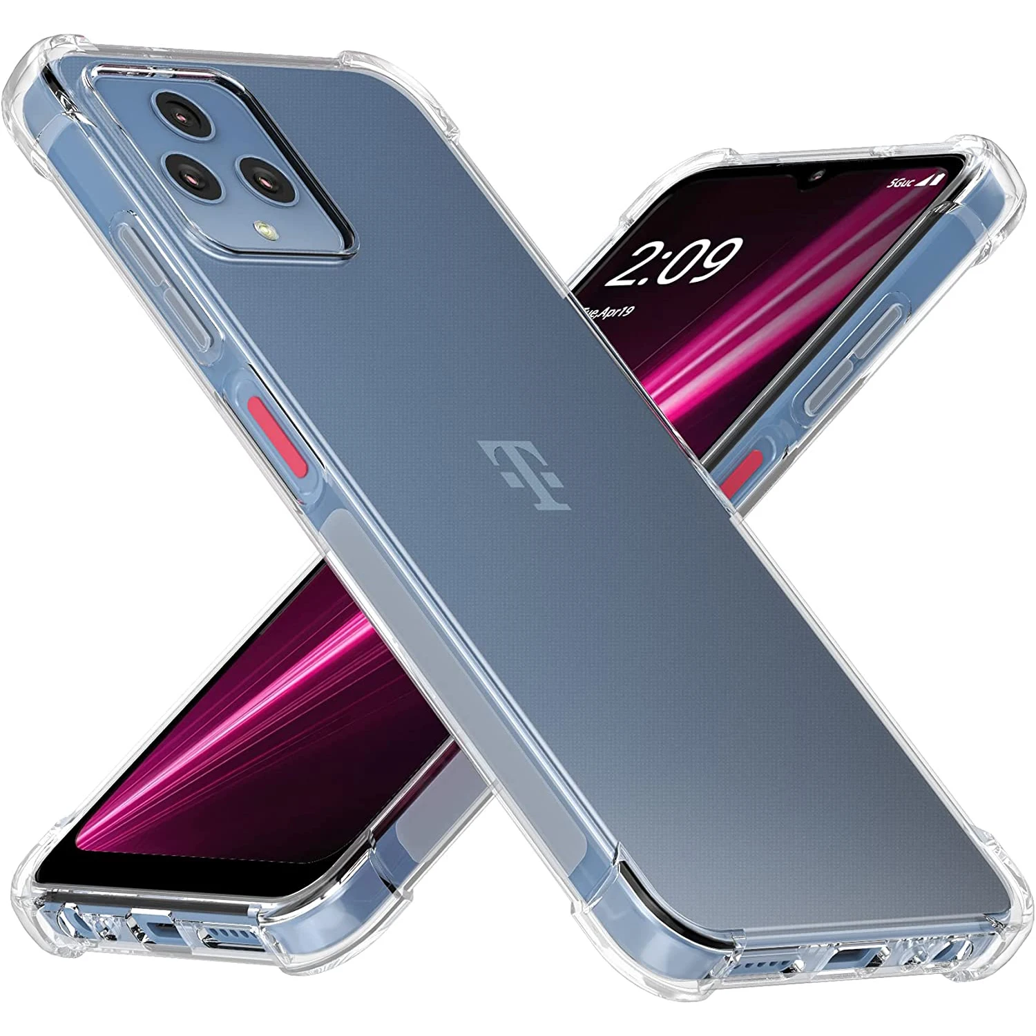 5G 6 Fit REVVL Case,Clear Anti-slip Shockproof Durable Flexible TPU Soft Case Cover for T-Mobile REVVL 6 Pro 5G (2022) smile ()