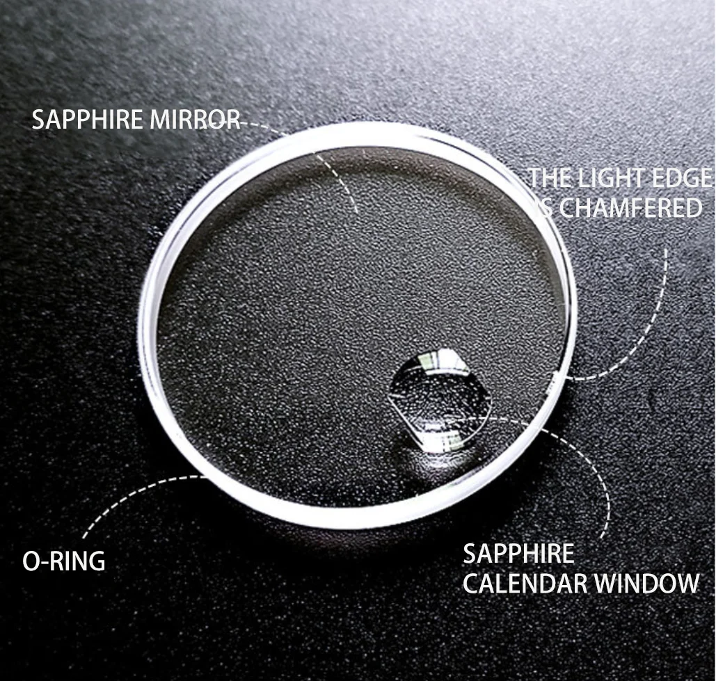 &Tudo calendar Rlx r32.7/32.4/30.4/27.9/29.4/29.1 table mirror sapphire crystal watch glasses smile &Tudo