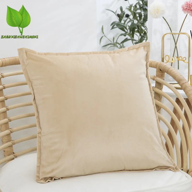 Soft Cushions Cover Super Veet Pillowcase For Sofa Living Room Housse De Coussin 40x40 Decorative Pillows Nordic Home Decor smile