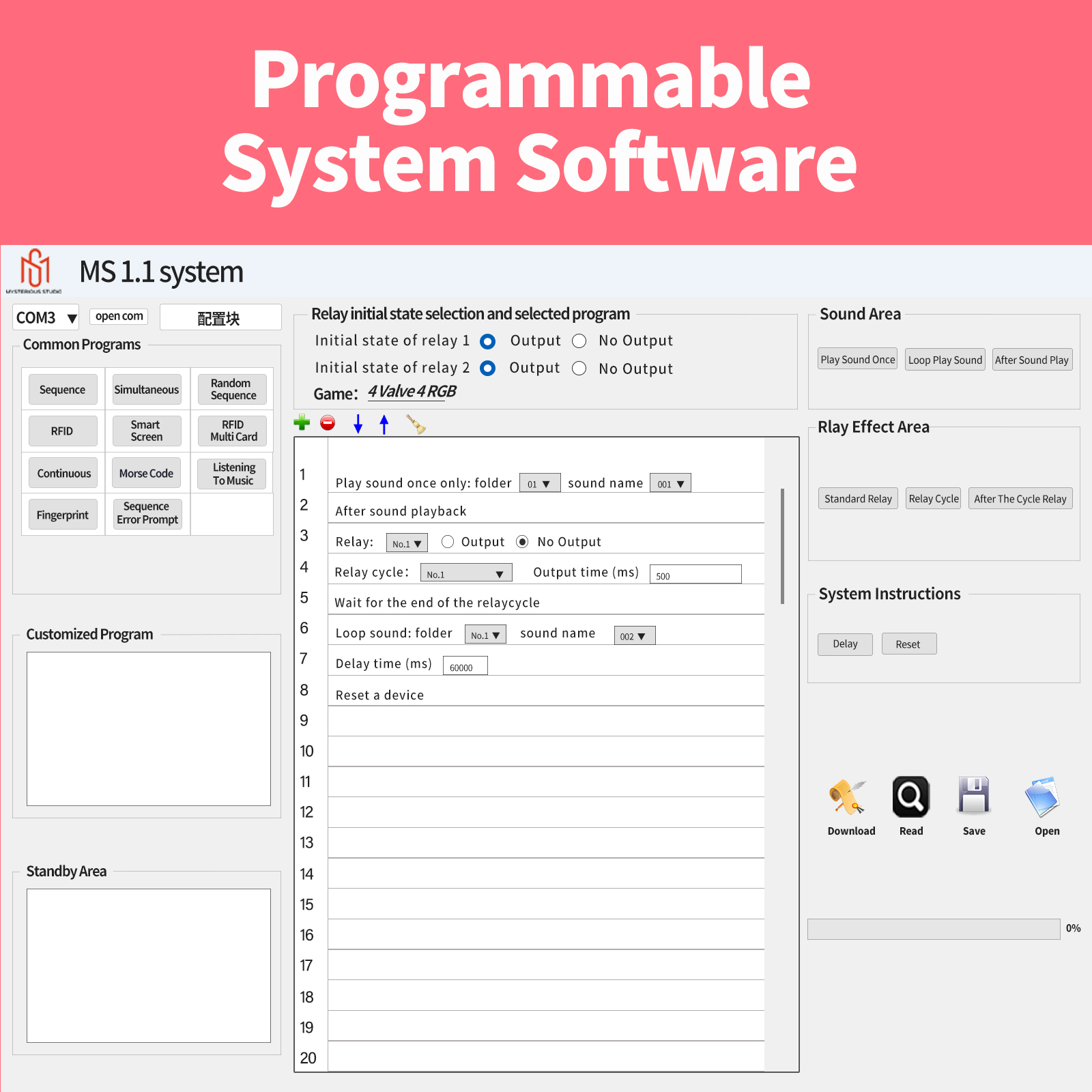 Mysterious Studio props escape game superb escape room props Electronic puzzle for escape room 4 RGB light Valve Version