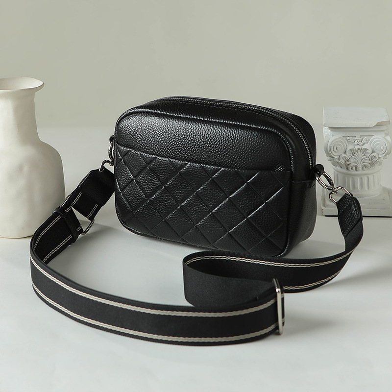 2024 new genuine leather top layer cowhide crossbody women's single shoulder small square bag free shipping