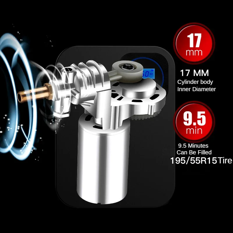 Car Iator 150PSI Tire Pump 120W Tire Compressor Pump Compressor Wireless/Wired Portable Tire Pump For Car Bike Motorcycle RV smile