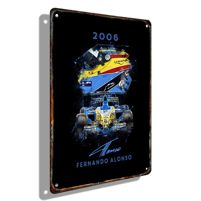 Formula 1 Racing Helmets Metal Poster Decorative Sign Tin Painting Plaque Home Garage Club Man Cave Wall Art Decor Gift