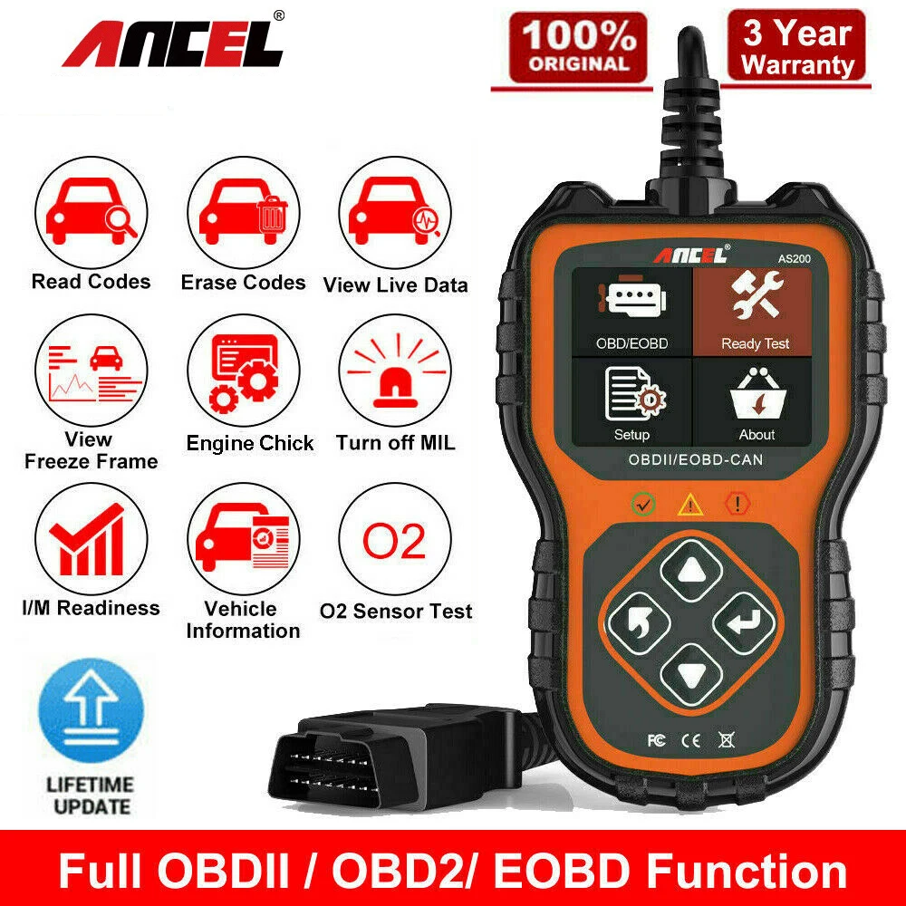 AS200 Scanner ANCEL OBD2 Automotive Tools Professional Code Reader Car Scanner Engine Check OBD2 Auto Diagnostics Free Shipping smile