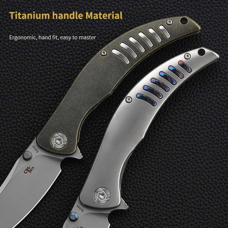 New Arrival Cool CH Sultan High Configuration M390 Blade Titanium Alloy Handle Folding Knife Outdoor Adventure Collection Tool X241108