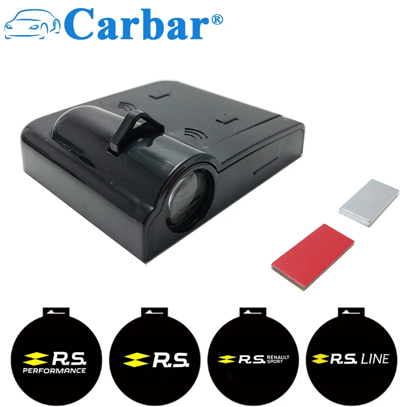 Car Door Welcome Projector Shadow Logo Light Car Door Lights For Renault RS RS LINE RS SPORT Logo Ghost Shadow Light For Renault