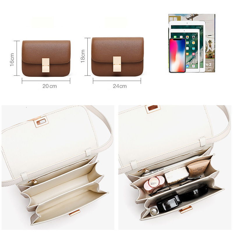 Women Shoulder Female Split Leather Ins Vintage Messenger Lady Small Square Palm Texture Printing Box Flap Underarm Bag Patent Leather BagVoyage