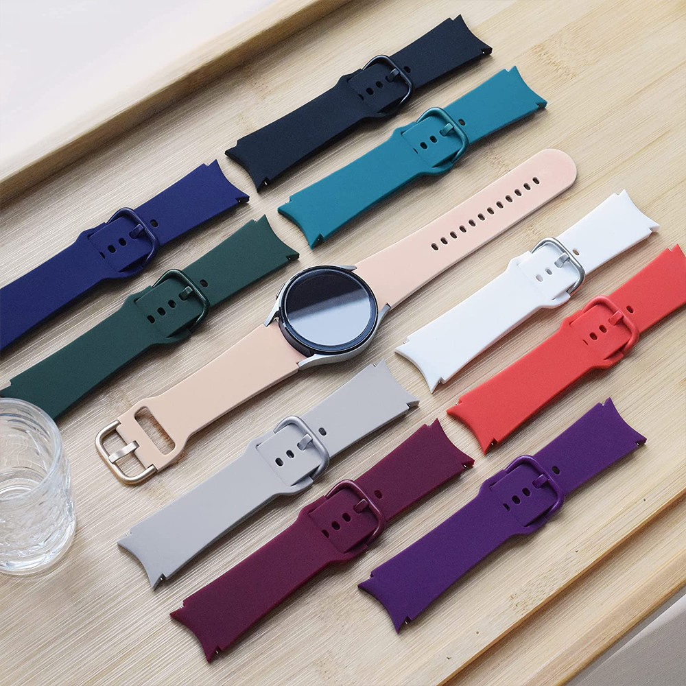 20mm Band For Samsung Galaxy Watch 4/5/6 44mm 40mm 5 Pro 45mm Silicone Bracelet correa Galaxy Watch 6 classic 47mm 43mm strap