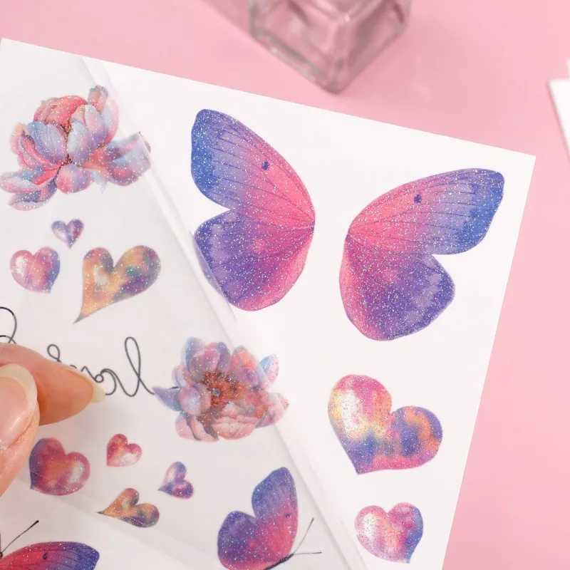 3D Fairy Butterfly Wings Shining Tattoo Stickers Waterproof Eyes Facial Body Art Fake Tattoo Female Makeup Dance Music Festival W241109