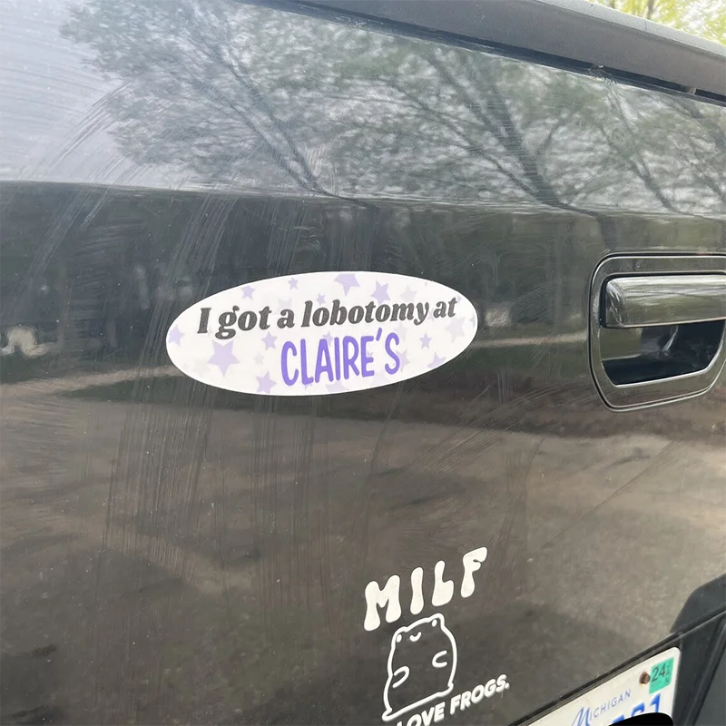 Lobotomy A I Got Funny Car Stickers For Decor Window Windshield Bumper Sticker Pack Exterior Accessories Waterproof Vinyl ddmysmile Decals Smile