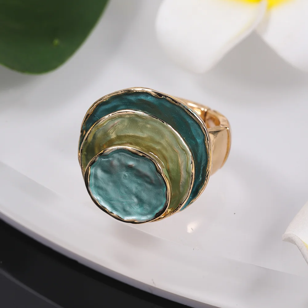 Orange Rings New In Layered Circular Girl Jewelry Women Christmas Vintage Adjustable Aesthetic Trends 2023 Ring For ddmysmile Women Smile