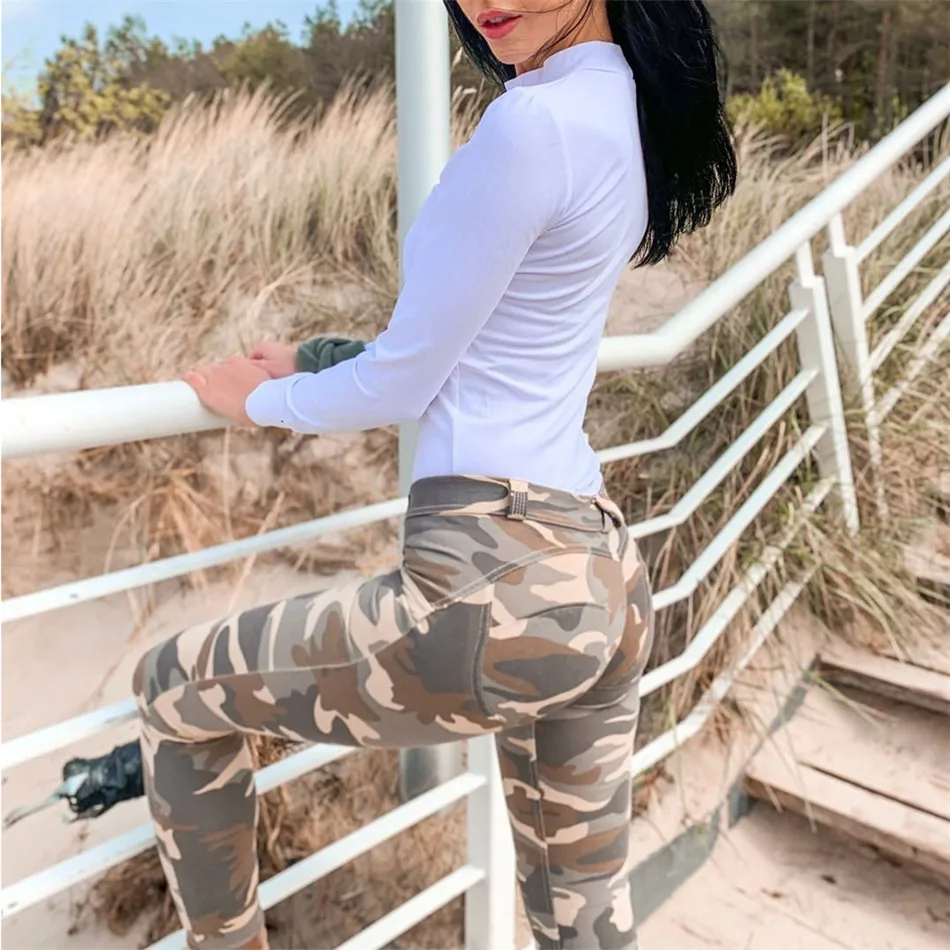Pants Melody Womens Camo Sport Yoga Leggings Camouflage Leggings Sexy Pants Stretch Fit Shaper Jeggings Butt Lifting Leggings smile