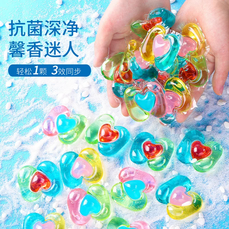 30pcs/a box Tricolor laundry Gel Beads magic Washing Cleaner Liquid condensate bead lasting fragrance laundry balls Removing