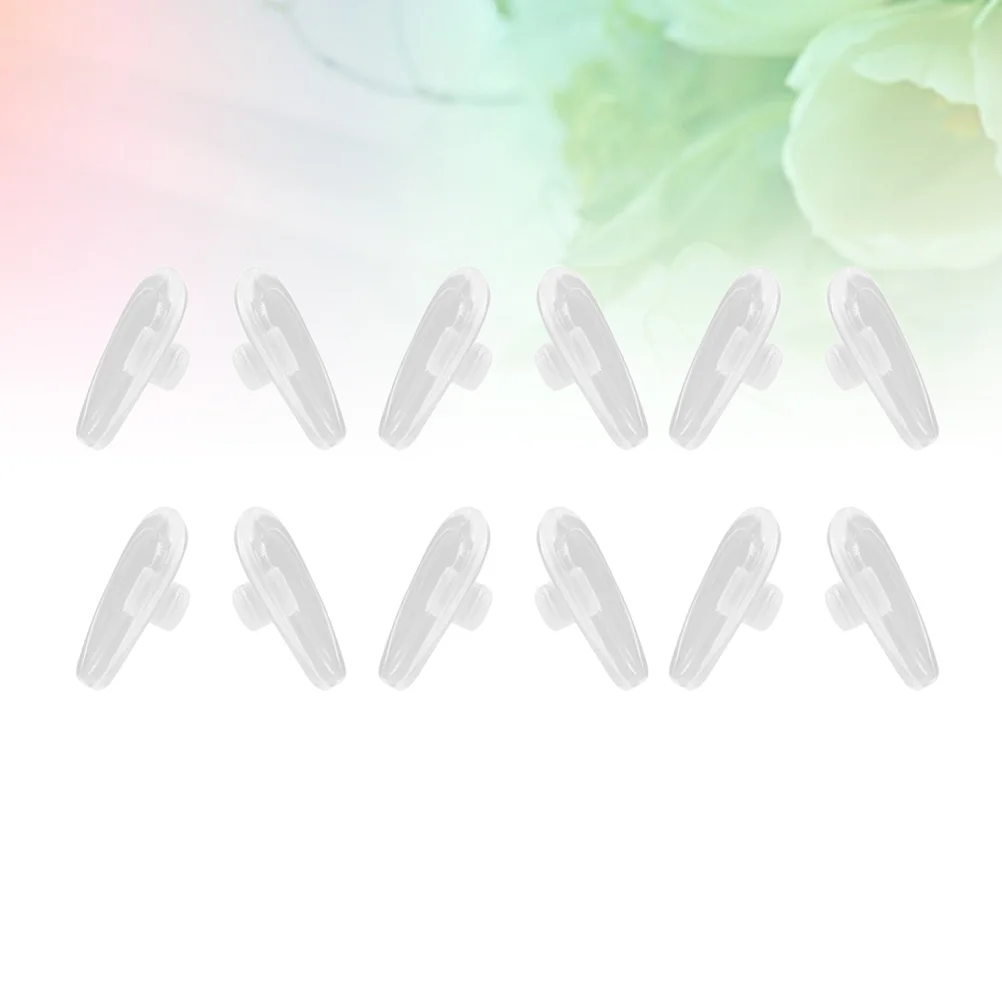 new 12 Pairs Eyeglass 2025 Nose Pads Oval Slot Soft Silicone Anti-Slip Nose Pad for Sunglasses Spectacles (White)