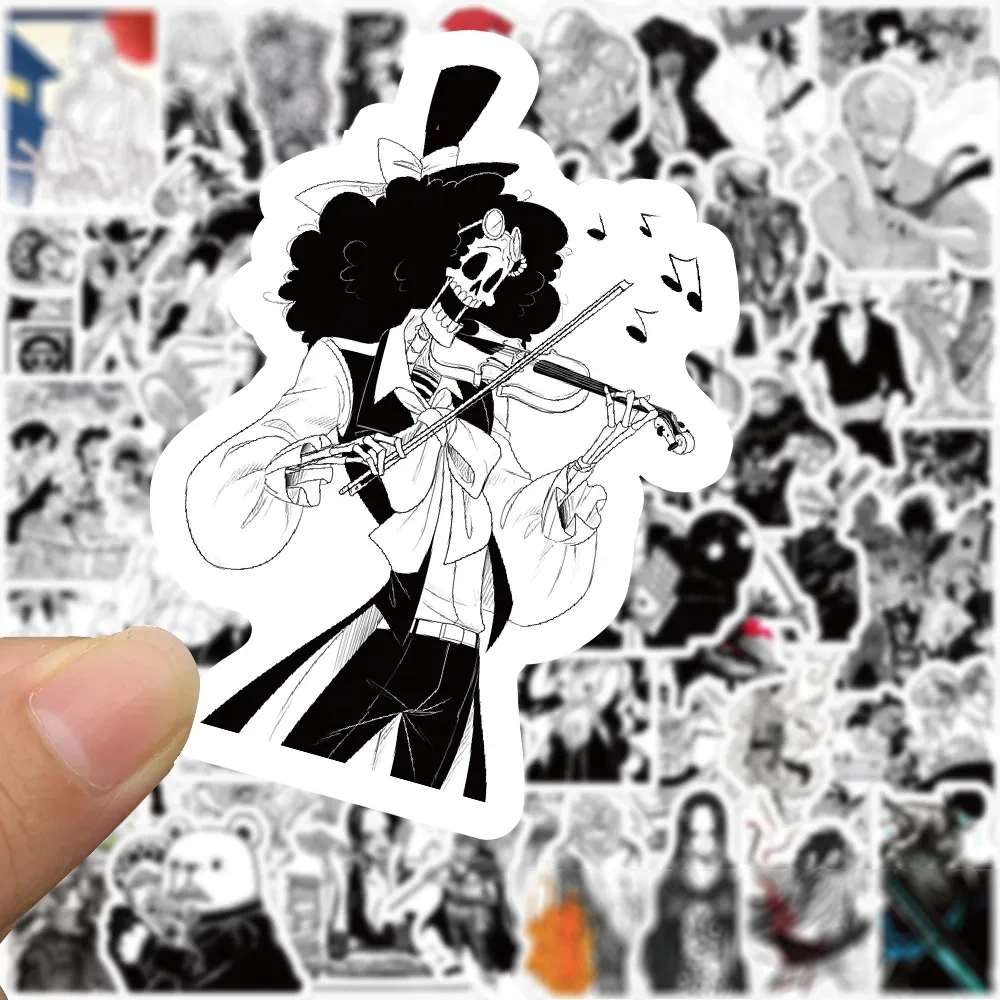 White One Black 10/30/50/100Pcs Piece Luffy Stickers For Laptop Skateboard ddmysmile Motorcycle Stationery Cool Anime Decals Sticker Toys Smile