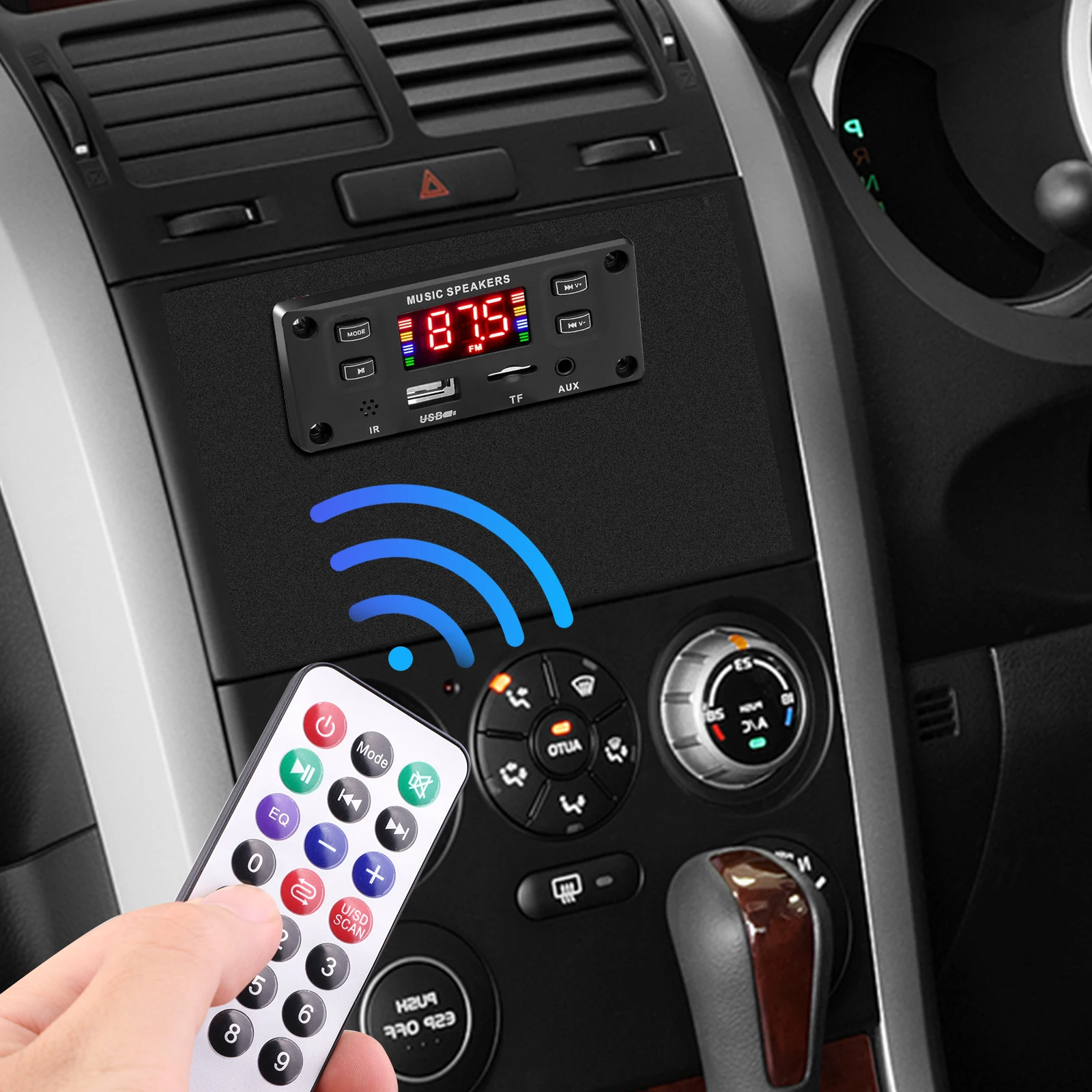 2*30W 60W amplifier Hands-free MP3 Player Decoder Board 7-22V Bluetooth 5.0 Car FM Radio Module Support FM TF USB AUX Recorders