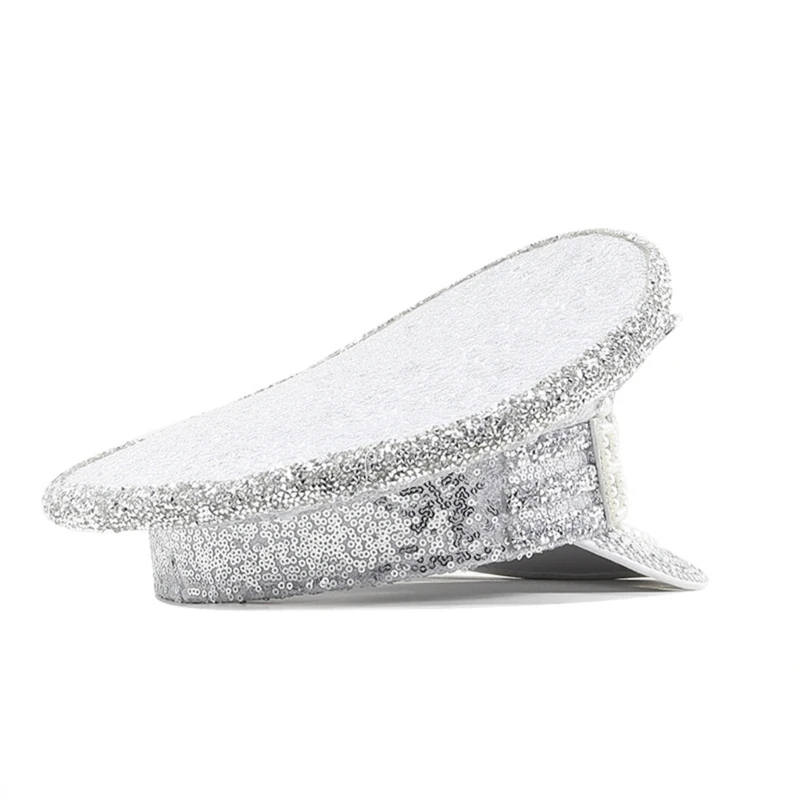 Bride Hat Handmade B36d Heavy Rhinestones Sequins Pearls Captain ddmysmile Hat Wedding Photo Smile