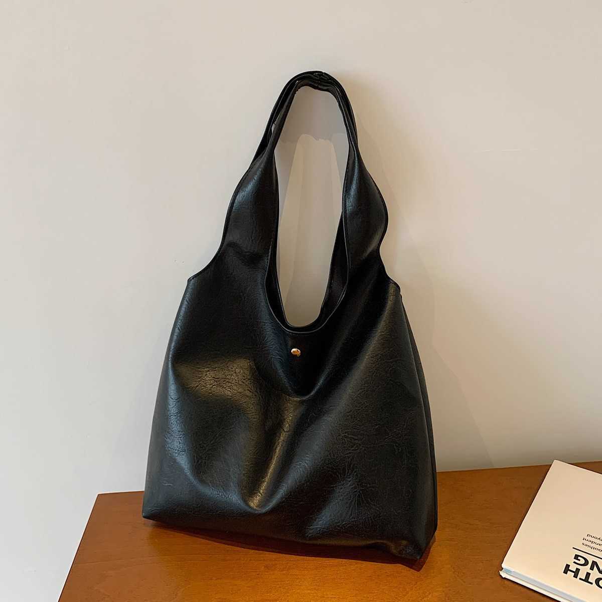 Large capacity tote bag for women 2024 new Korean version, high-end, trendy, simple, casual, versatile shoulder bag