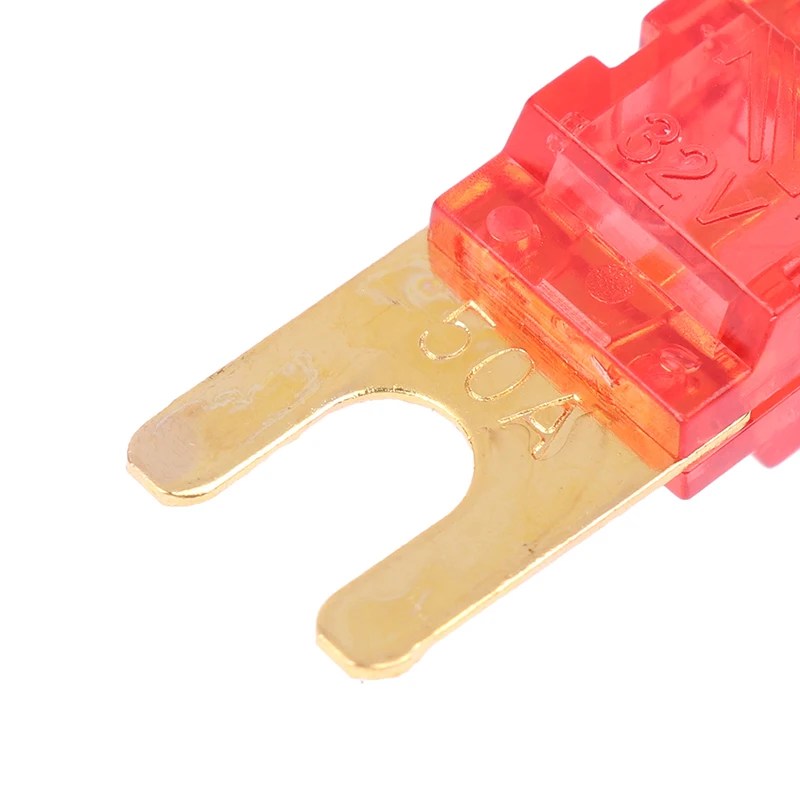 2 Pcs Gold Plated Stud Car Fuses Mini Car Audio Fuse 20A 30A 40A 50A 60A 70A 80A 100A 120A 125A 150A 175A 200A 32V Auto Fuse