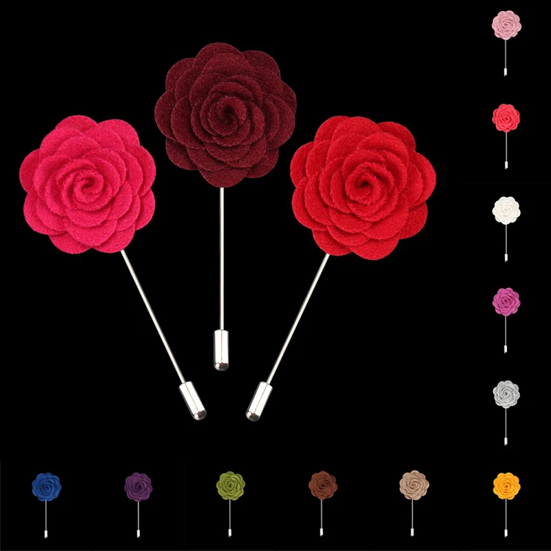 Flowers Men's Lapel Brooches Pin For Men Suit Wedding Marriage ddmysmile Roses Guests Prom Brooch Buttonholes Suit Groomsman Accessories Smile