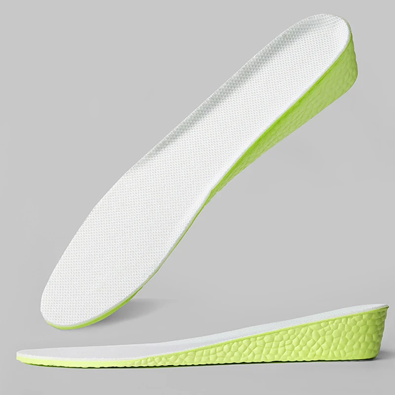 Invisible 1.5-3.5cm Increase Height Insoles Green Memory Foam Shoes Sole Pad Breathable Comfortable For Men Women Feet Care smile