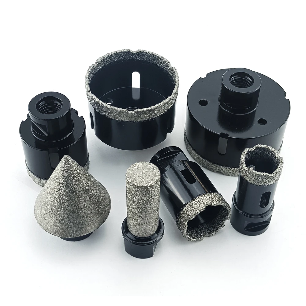 Dia Thread 7Pcs M14 Dry Drill Bit Vacuum Brazed Drilling Core Bits Set Porcelain Tiles Crowns Granite Marble Hole Saw Tools smile