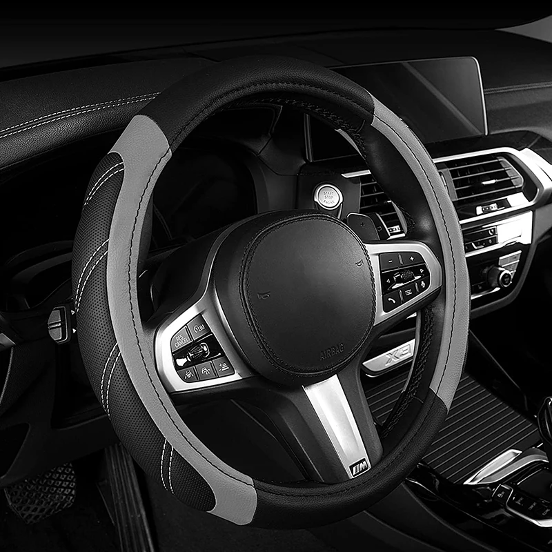 2025 Microfiber Leather Steering Wheel Cover 15inch Universal Fit for Car, Truck, new SUV, Van,Durable Anti-Slip Car Steering Wheel Cover