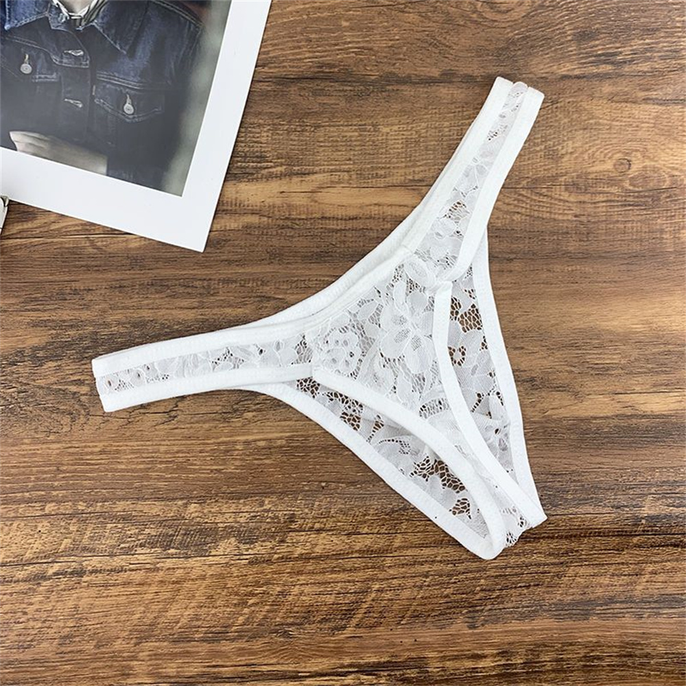 See Through Men Underwear Thong Lace Sexy Tanga Hombre G String Transparent Lingerie Plus Size