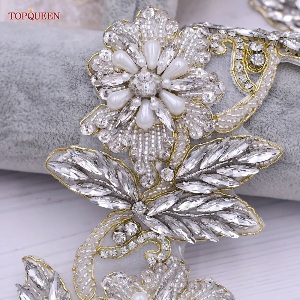 TOPQUEEN Bridal Belt Womens Water Diamond Belt Plus Size Tight Belt Jewelry Belt for Formal Dresses Crystal Wedding Belt S427 241108