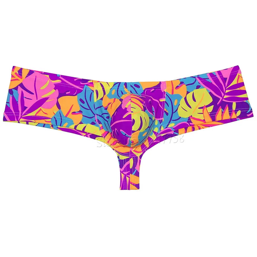 Men's Printed Cheeky Boxer Brief Underwear Boxers & Briefs Booty Short Half Hip Brazilian Bikini Panties