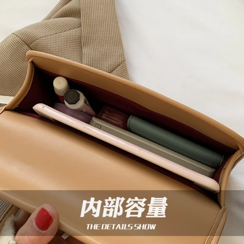 PU Simple Women's Casual Messenger Crossbody Midium Bag Femele Single Shoulder Square Bags for Women Purses and Handbags smile