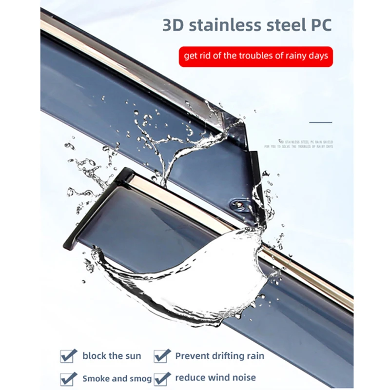 Visor Porsche Window for an 2014~2023 Car Side Sun Rain Guard Deflector Awnings Shelters Vent Cover Exterior Accessorie smile