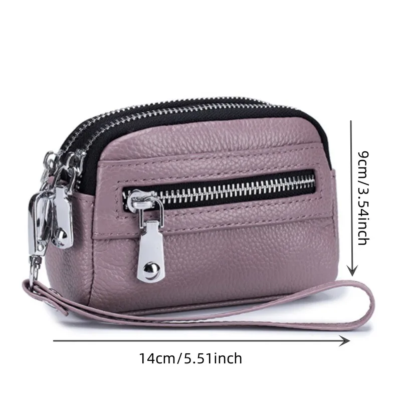 Small Wallet and Purse Girls Short PU Leather Credit Card Holders Wallets Ladies Coin Purses Double Zipper