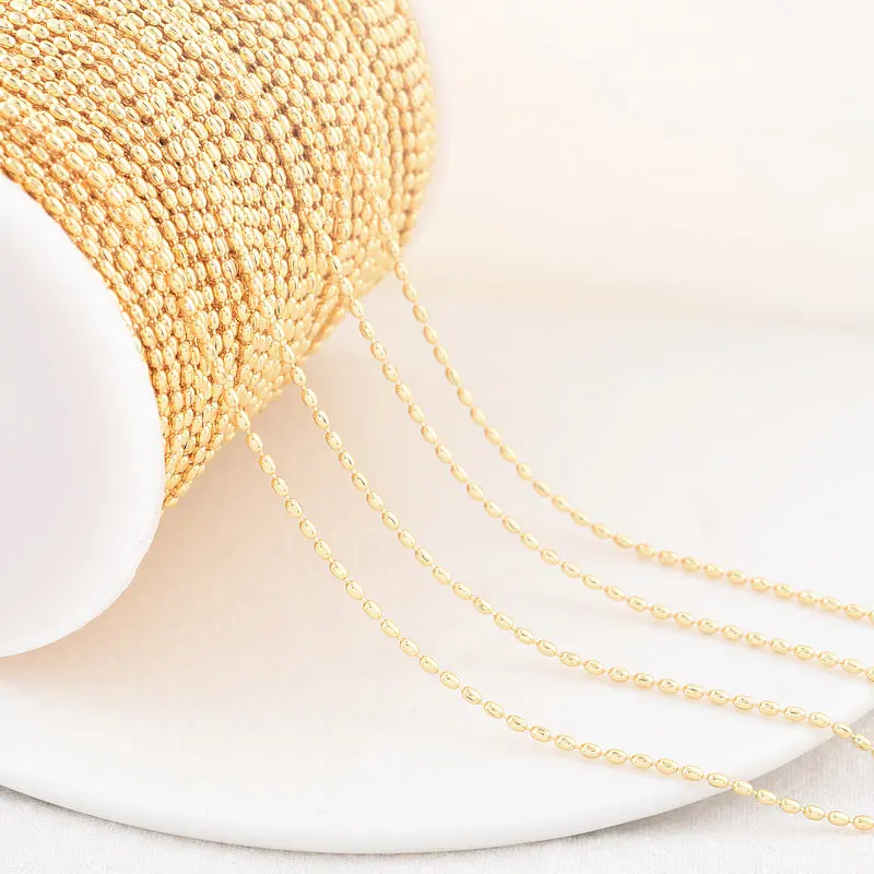 14K Gold Meters 2 Color Plated Brass Heart Oval Shape Necklace Chains High Quality Jewelry Accessories smile