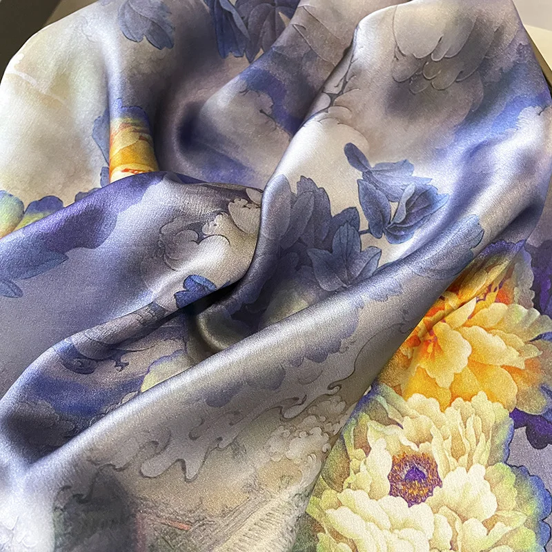 Natural New Silk 100% Square Scarf Women Hairband Foulard High Quality Bandana Scarves Female Summer Headkerchief Shawl Wrap smile 100%