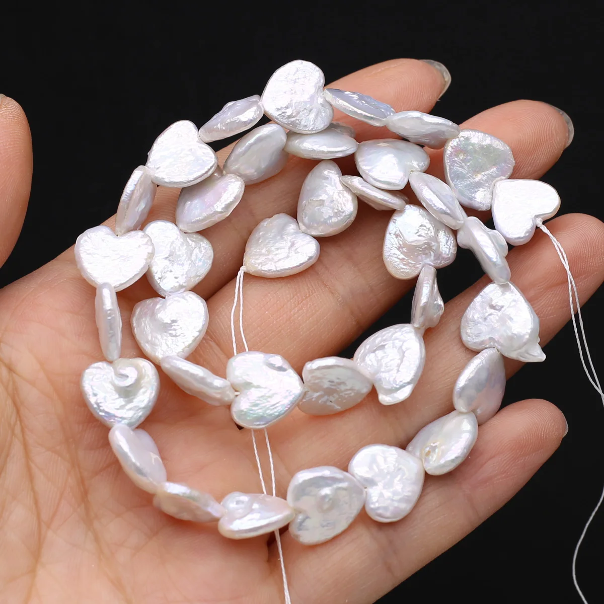 Heart Natural White ddmysmile Shaped Freshwater Baroque Pearl 12X12mm Loose Spaced Beaded Jewelry Making Necklace Earrings High Quality Smile
