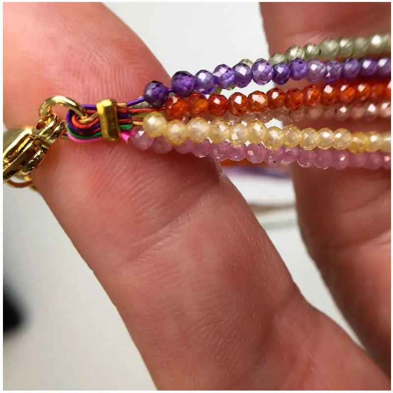 Gem Simple Beads Faceted Necklaces For Women Natural Stone Chokers Crystal Chain Handmade Necklace Yoga Jewelry Female Wholesale smile