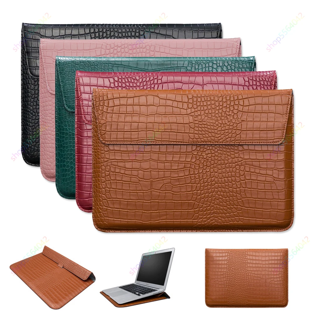 ddmysmile Laptop Sleeve Case Leather For Microsoft Surface Pro 9/8/X 13 Inch Pro 7/6/5/4 12.3'' Notebook Bag With Stand For Book Air 13 Smil